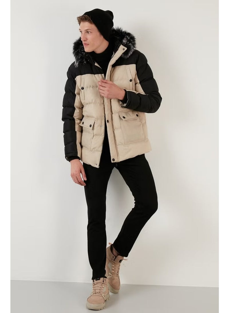 Buratti Slim Fit Removable Faux Fur Hooded Puffer Coat Men's Coat 5760076 - Image 1